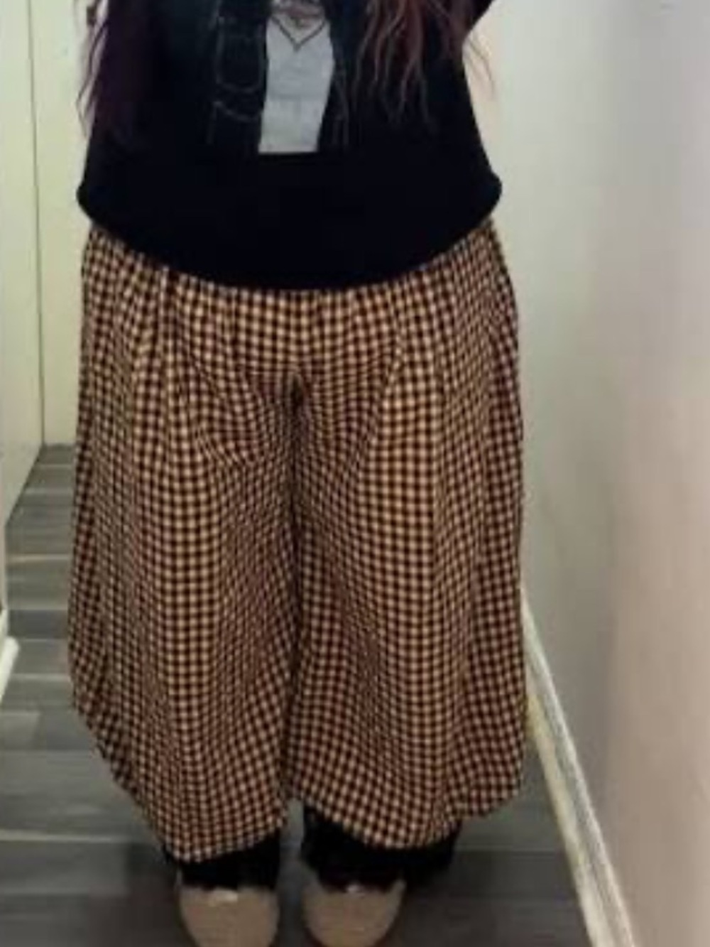 Dressed in Lala Brown Checkered Gingham Seersucker Bloomer Pants - Picture 2 of 2